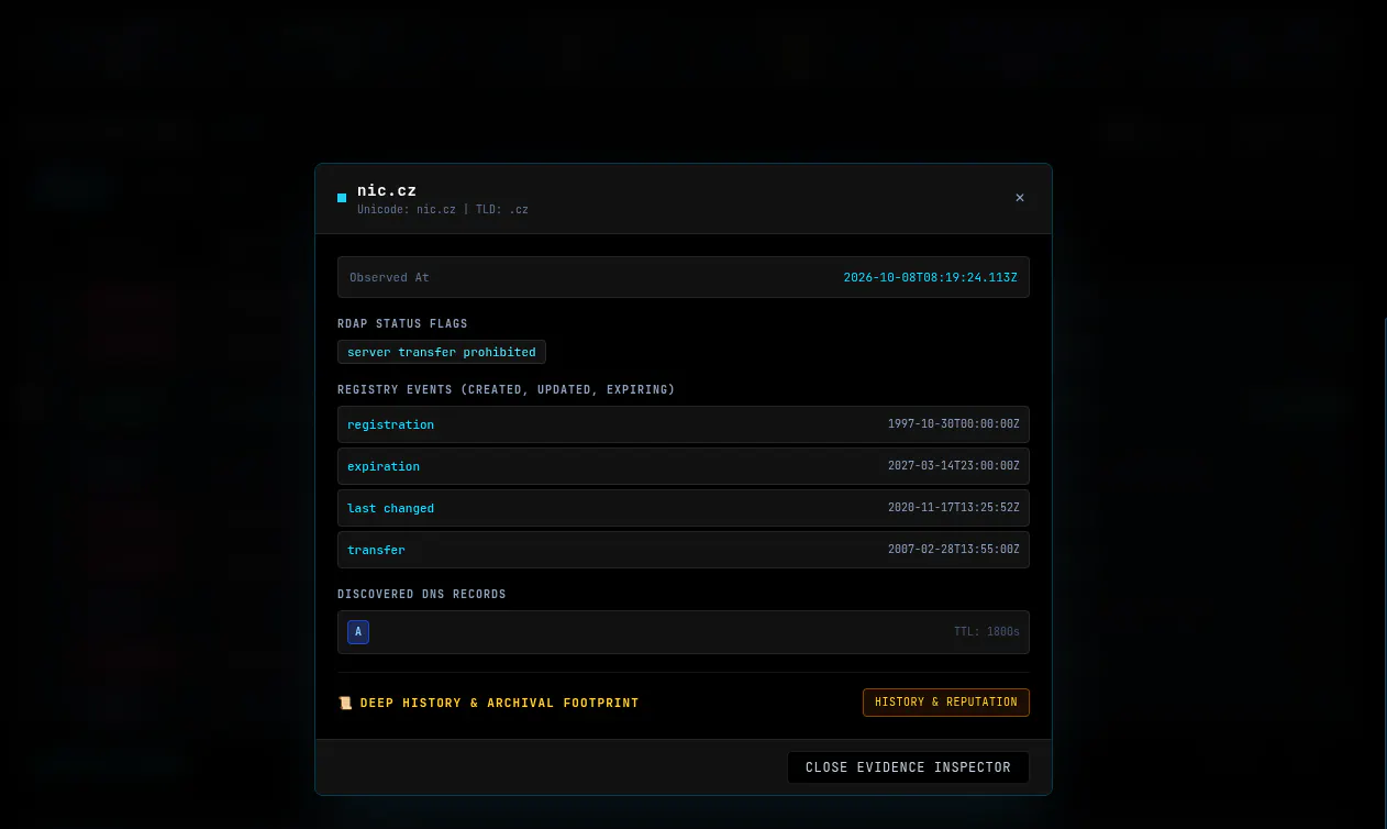 Ainux Domain Intelligence screenshot 2