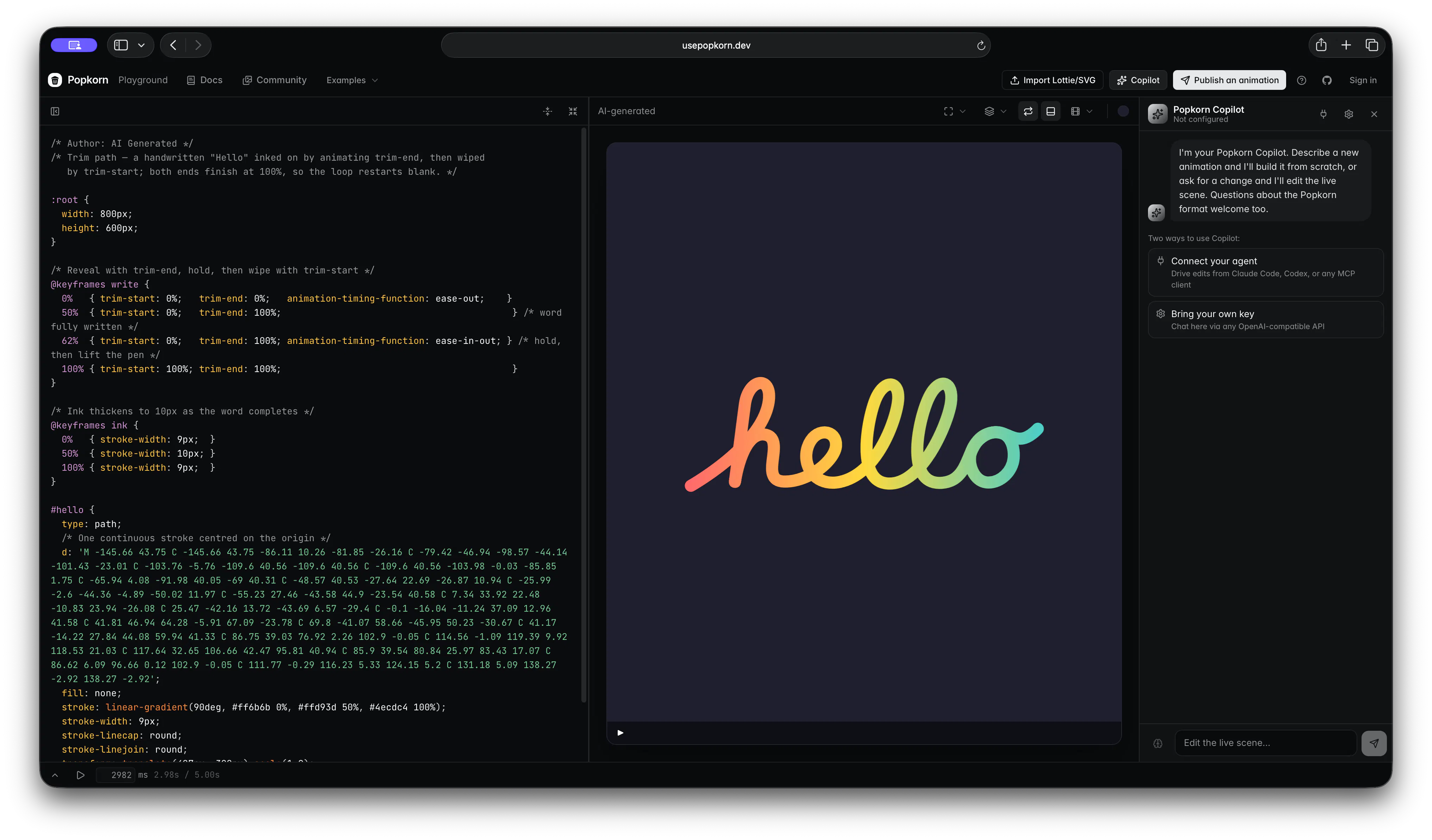Popkorn - FREE Text-to-Lottie Generator gallery image
