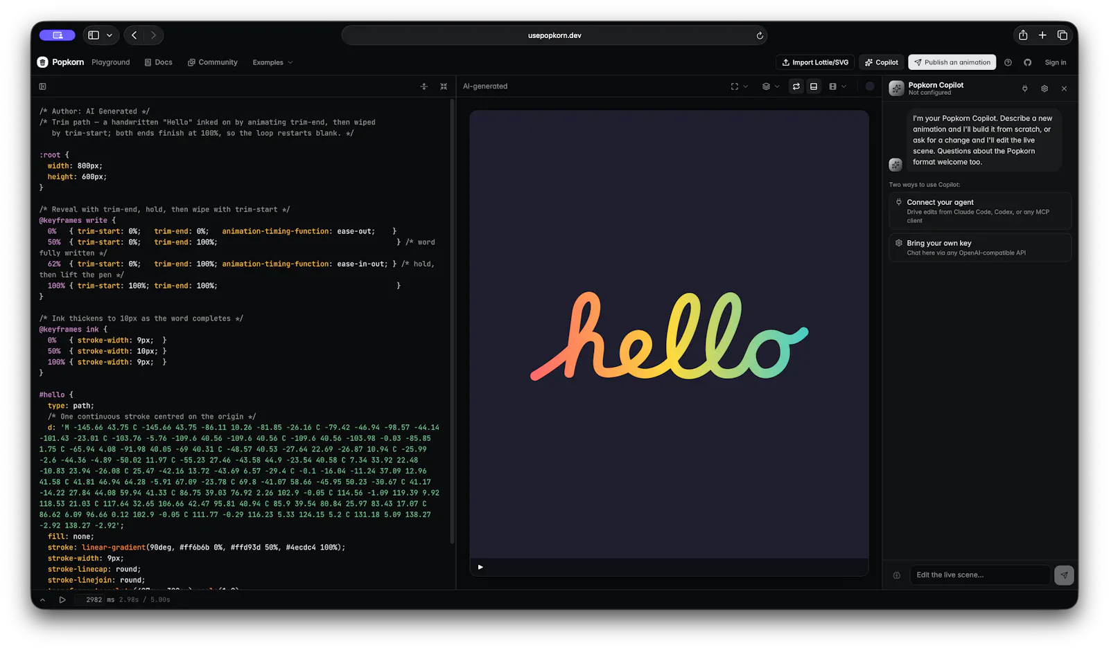 Popkorn - FREE Text-to-Lottie Generator screenshot 1