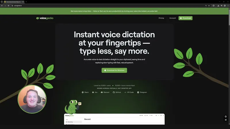 VoiceGecko screenshot 1 (video preview)