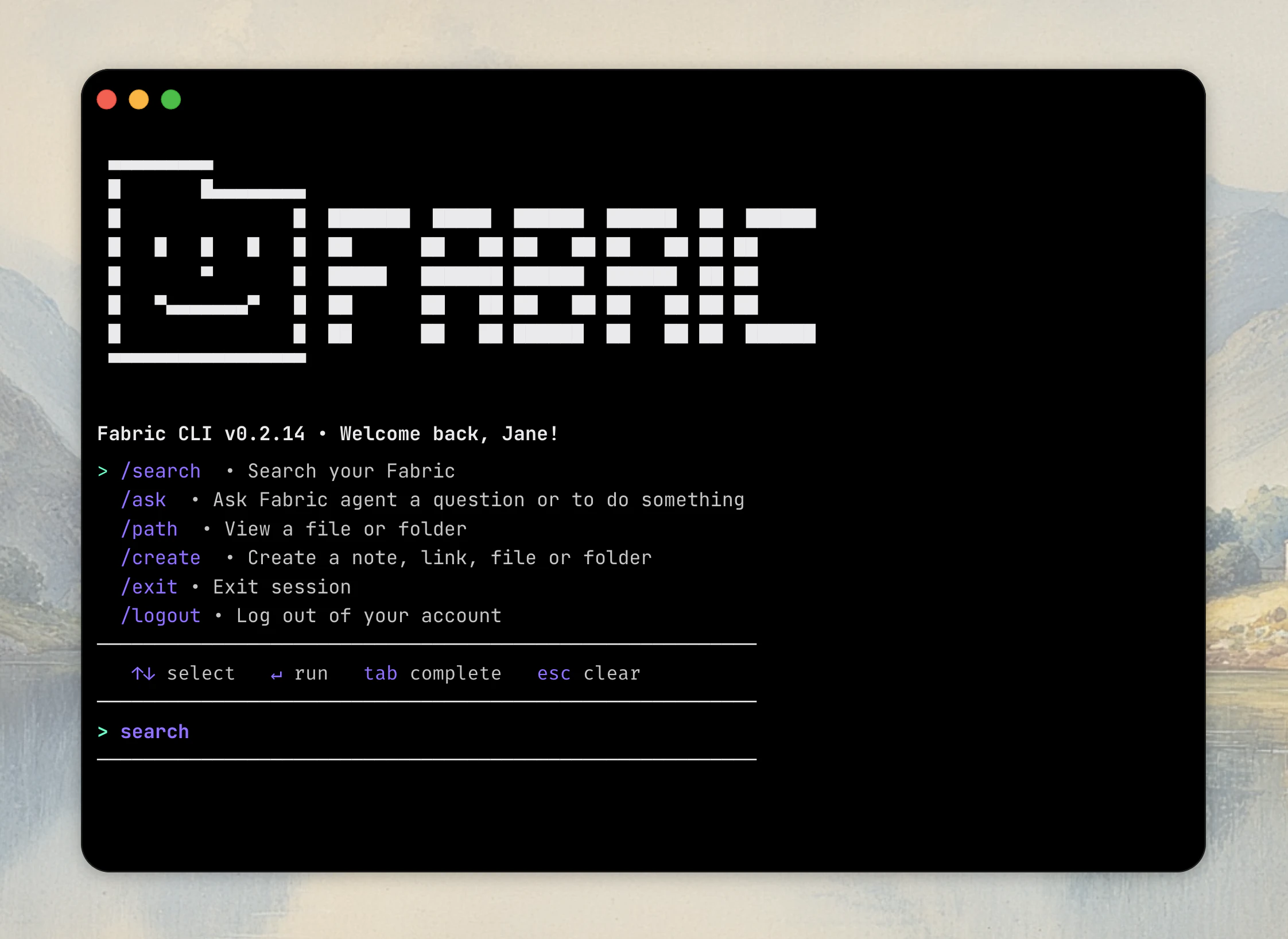 Fabric CLI screenshot 1