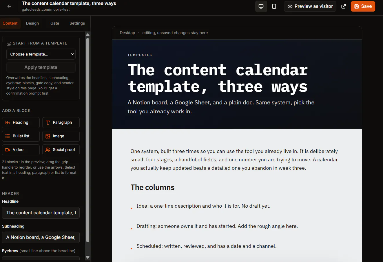 Gatedleads screenshot