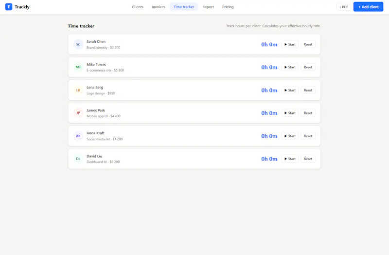 Trackly screenshot 1