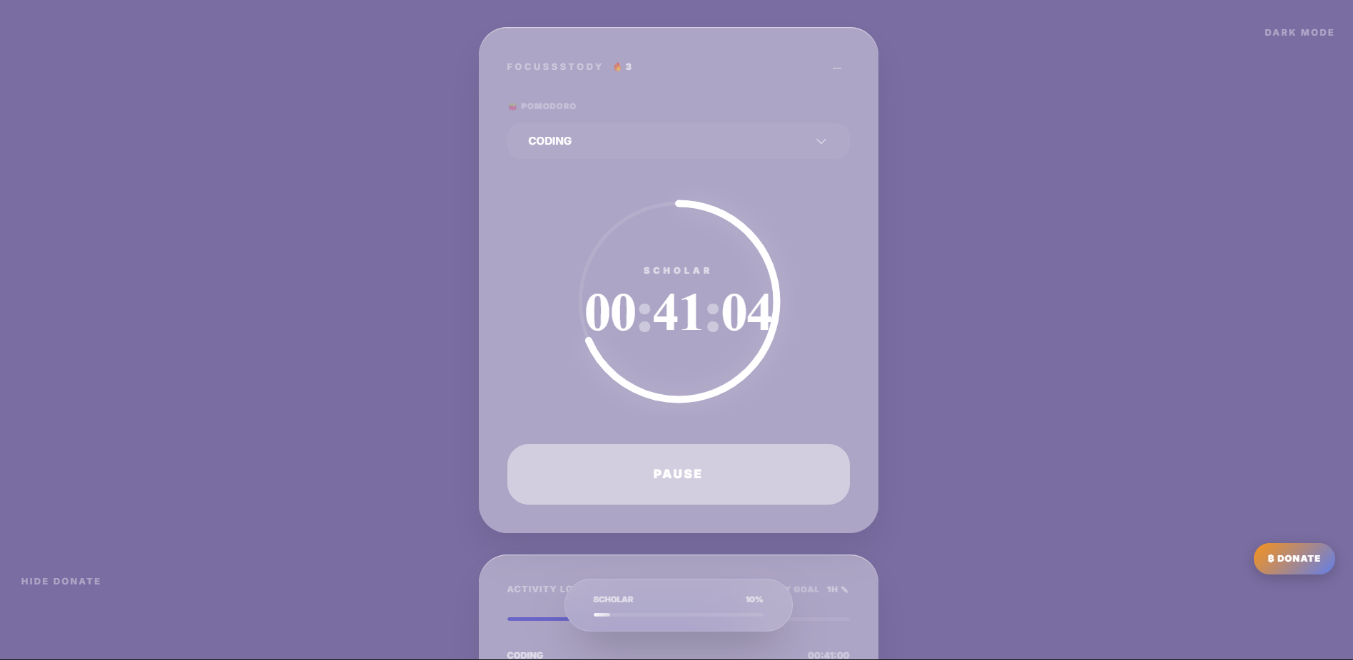 Focussstody - Main product screenshot demonstrating key features and user interface
