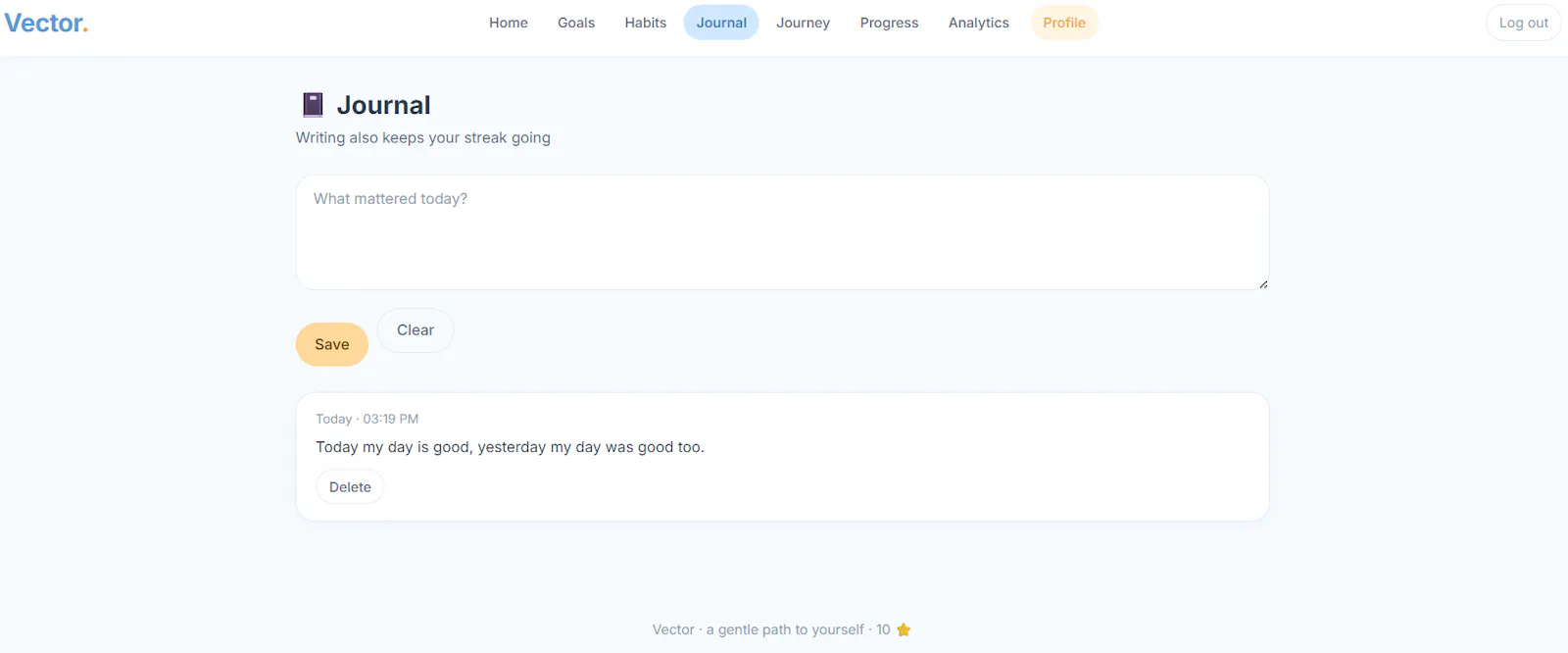 Vector — development screenshot 4