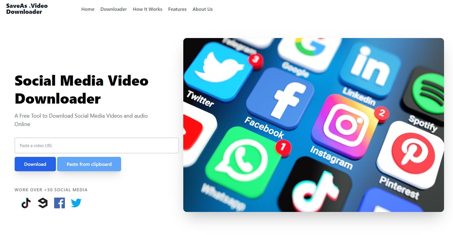 Media SAVEAS.Video muat turun media sosial 1