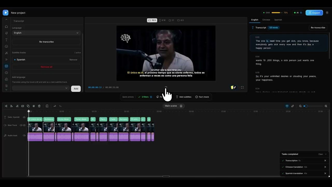 Free AI Video Editor OpenCutAI gallery image