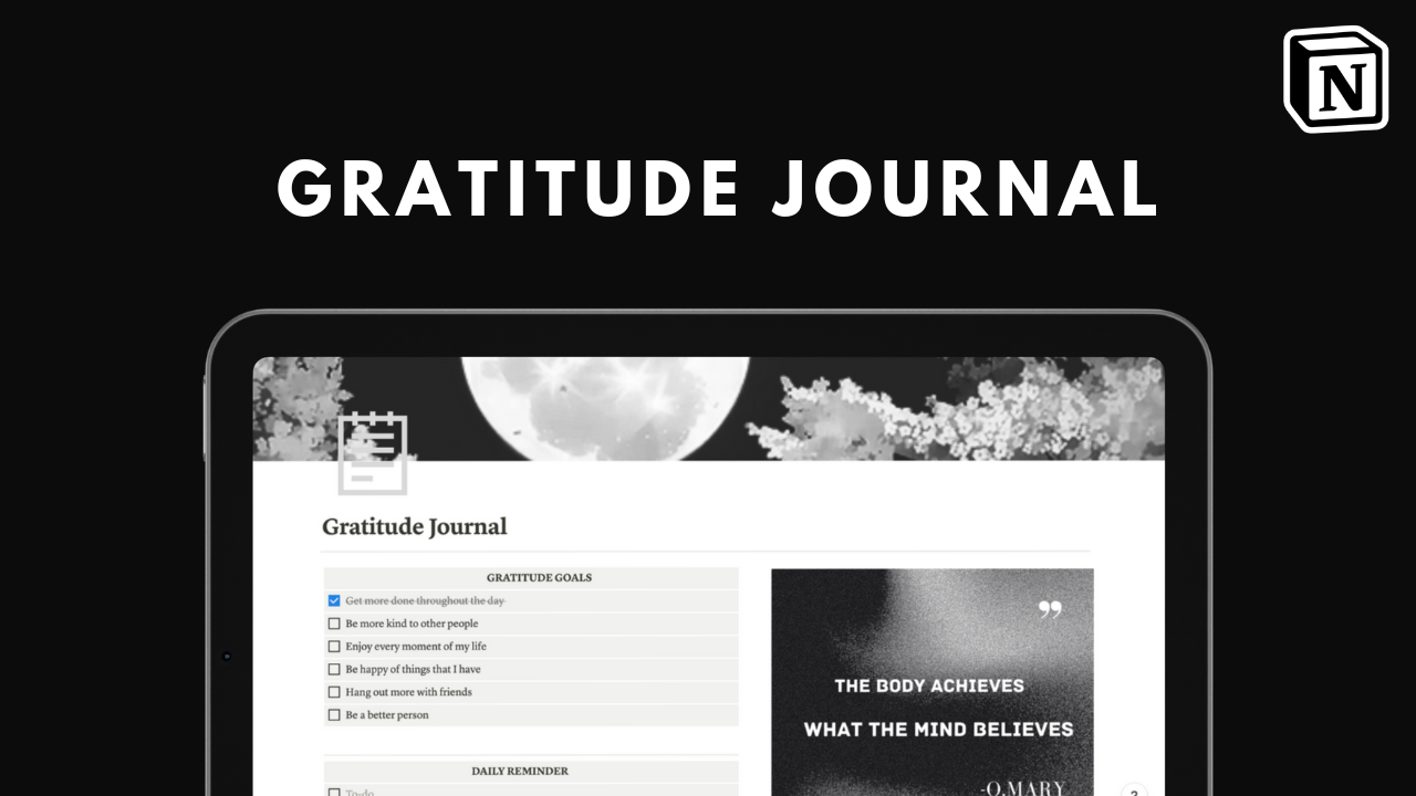 Notion Gratitude Journal Template gallery image