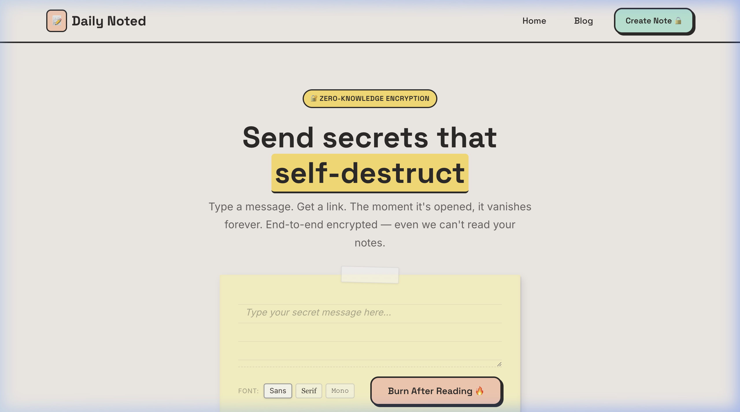 Daily Noted - Main product screenshot demonstrating key features and user interface