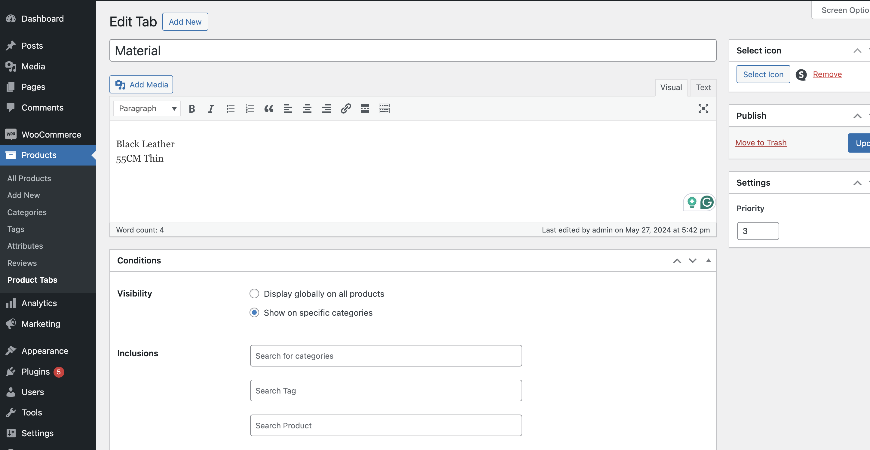 Média Onglets de produits simples pour woocommerce - Boost Sale et présente plus détaillé avec des onglets personnalisés 6
