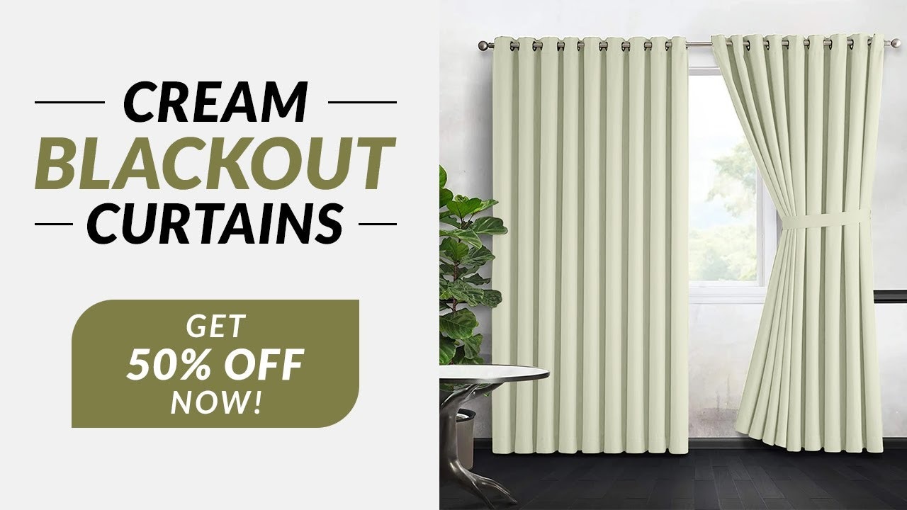 Cream Thermal Blackout Eyelet Curtains gallery image