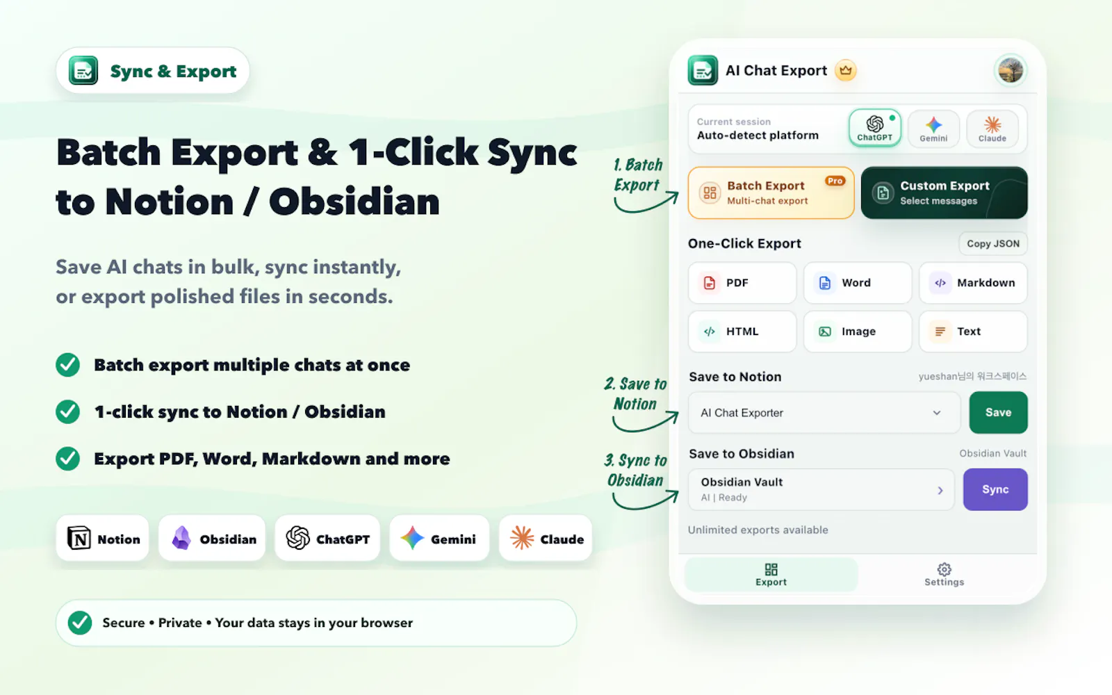 AI Chat Exporter screenshot 1