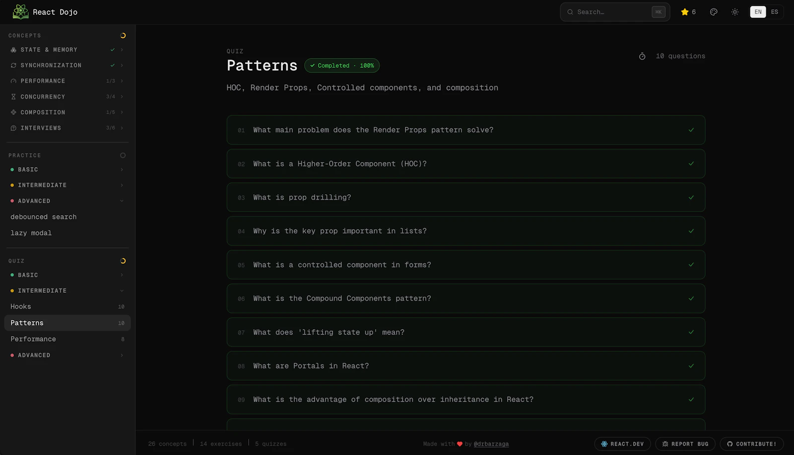 React Dojo screenshot 7