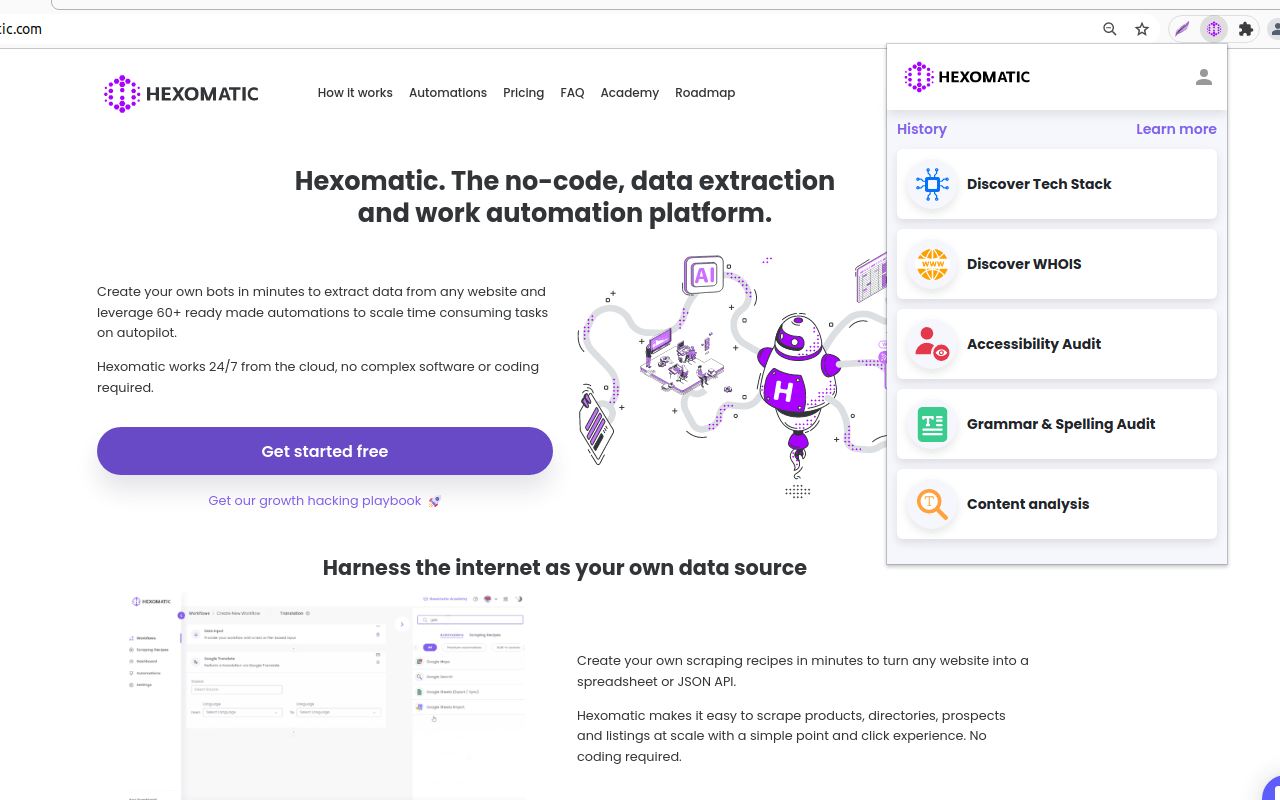 Hexomatic Browser Extension gallery image