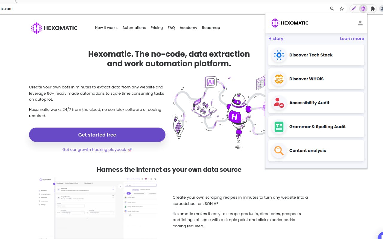 Hexomatic Browser Extension media 1