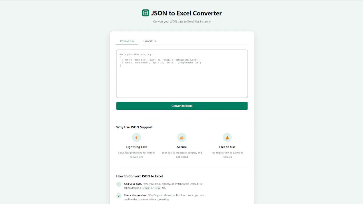 JSON Support product