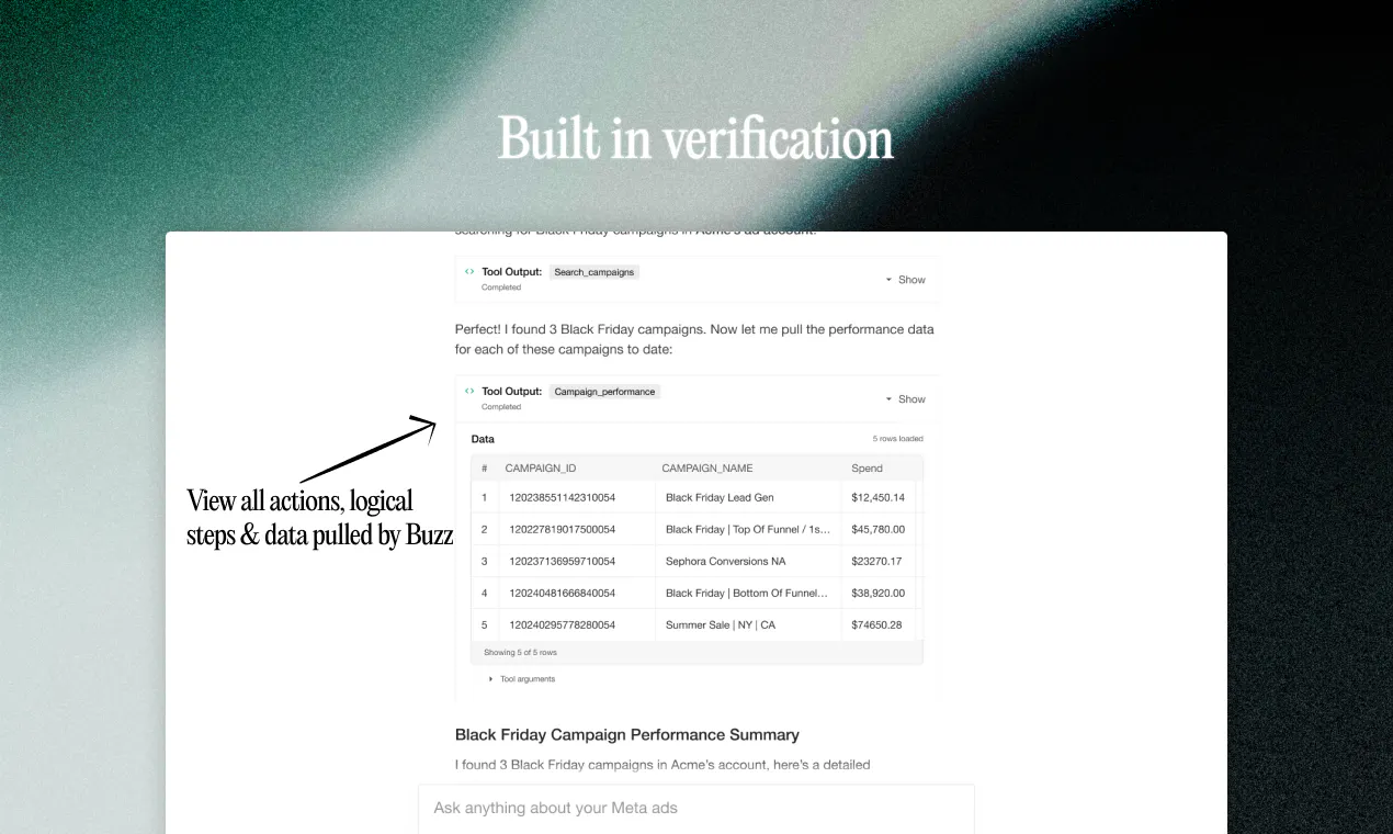 Buzz: Chat with your Meta Ads and ask anything about the campaigns ...