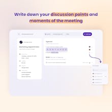 Meeting notes organization: An image showcasing the Retime app&rsquo;s feature for neatly organizing meeting notes, with sections for different topics and summaries.