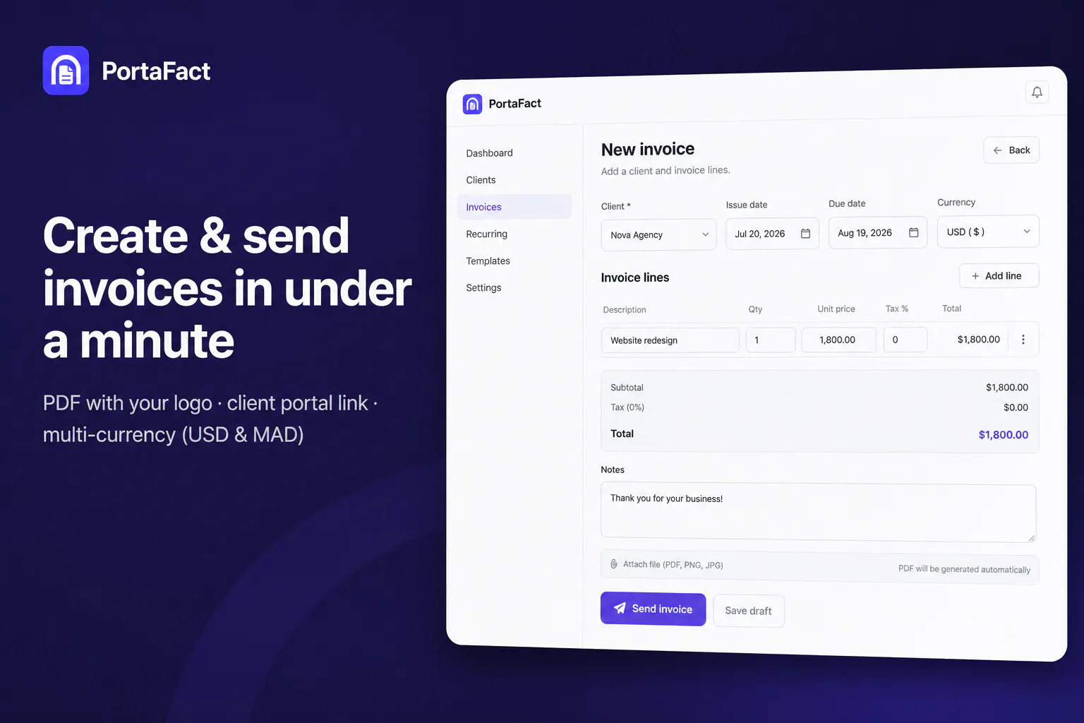PortaFact screenshot