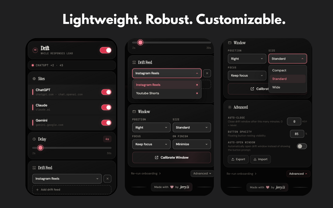 Drift - Scroll While AI Thinks - Screenshot 2 showing product features and functionality