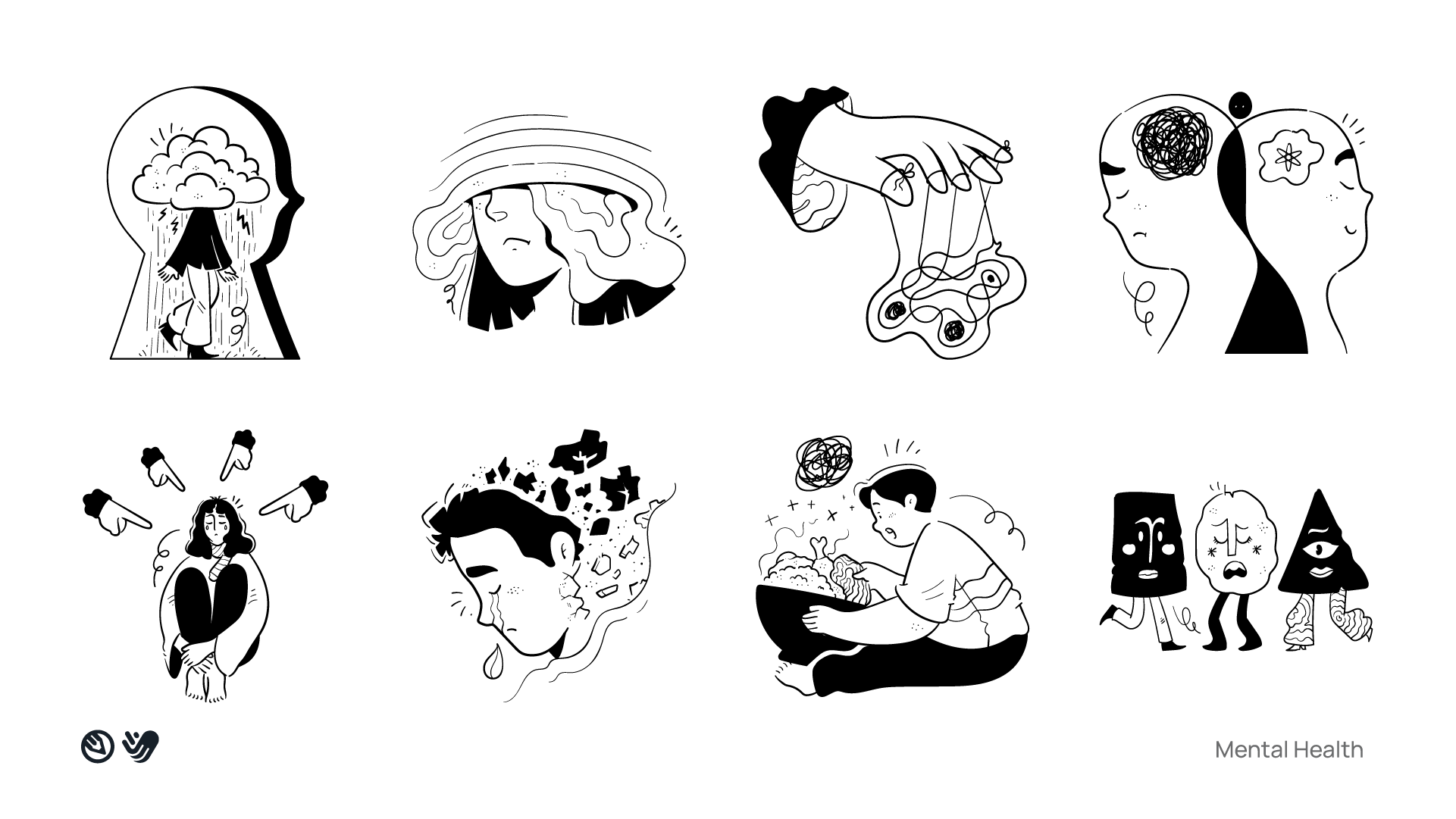 Ilustrações de movimento para noção media 31