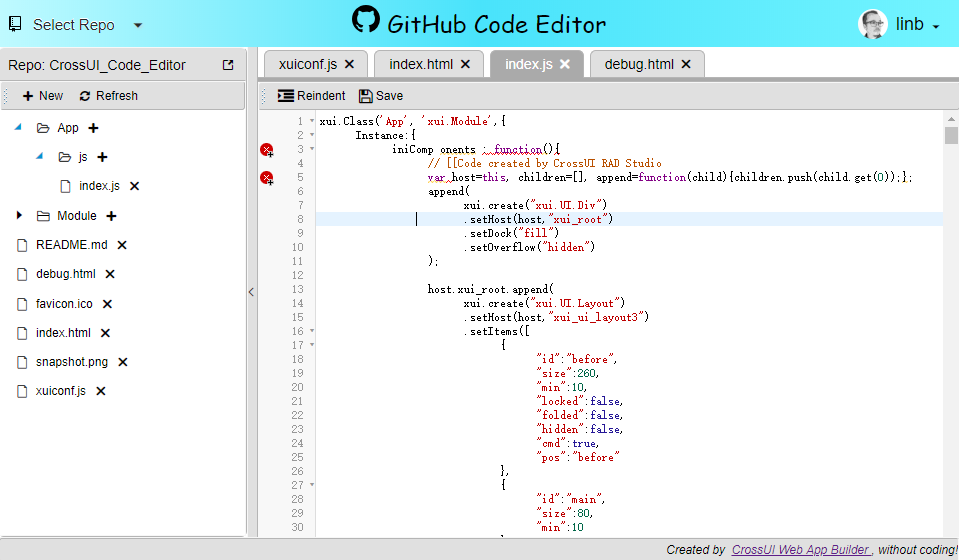 GitHub Repo Code Editor
