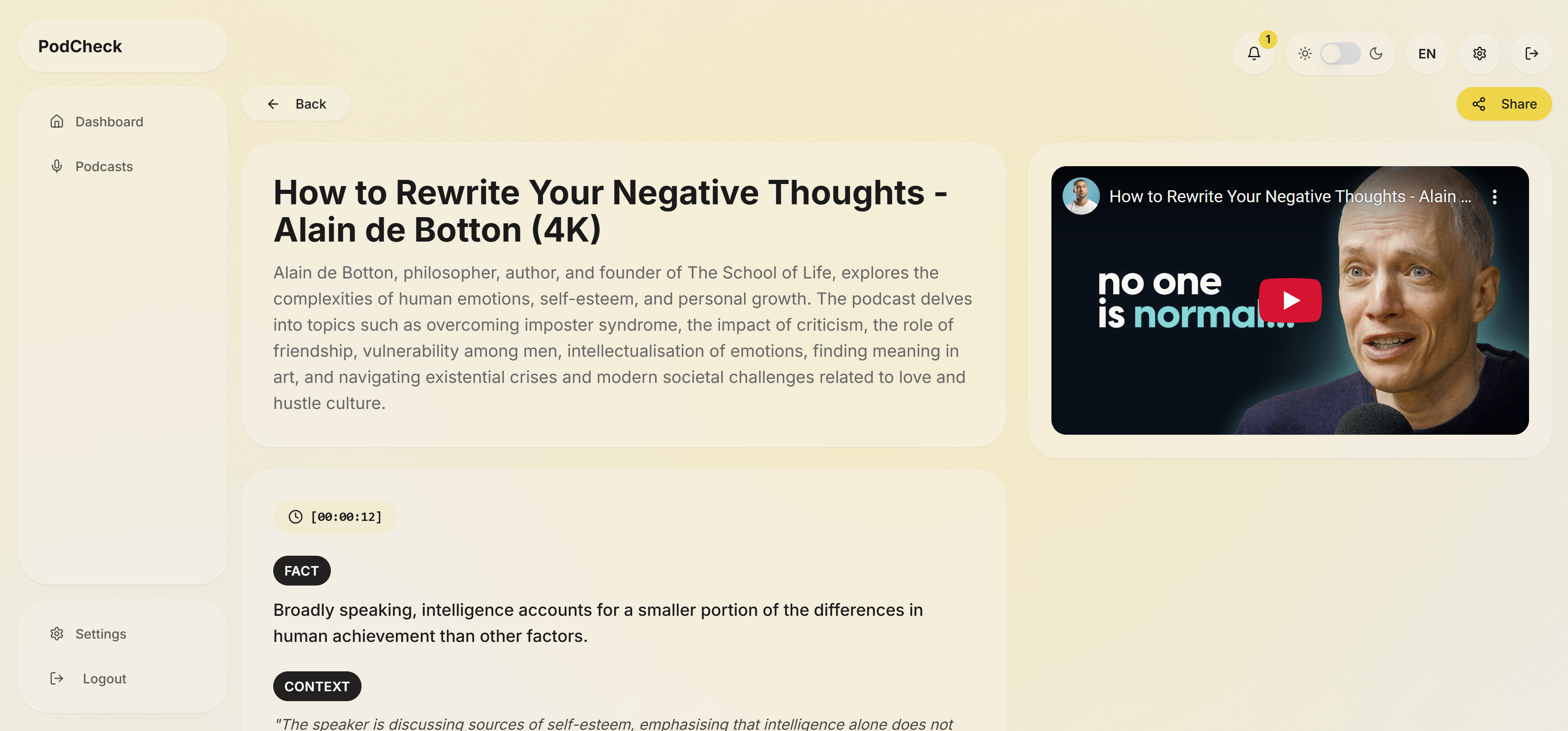 PodCheck - Screenshot 4 showing product features and functionality