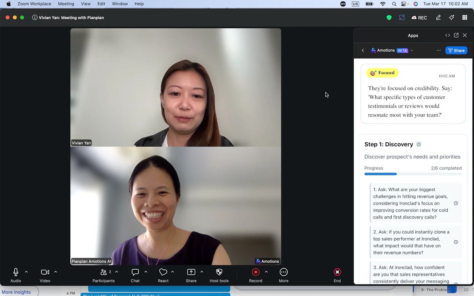 Emotional intelligence AI for live calls screenshot 3