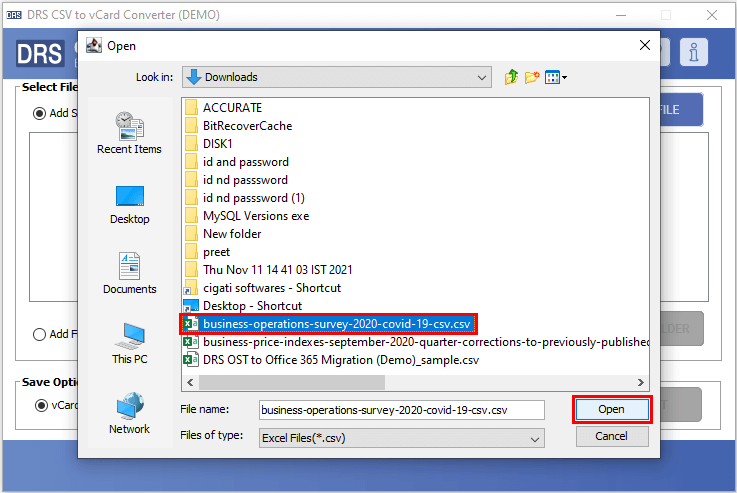DRS CSV a VCard Converter media 2