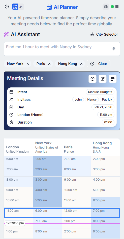 World Time Planner AI gallery image
