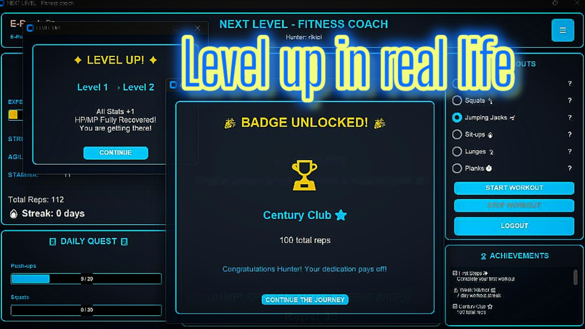 Next Level - fitness - Screenshot 5 showing product features and functionality