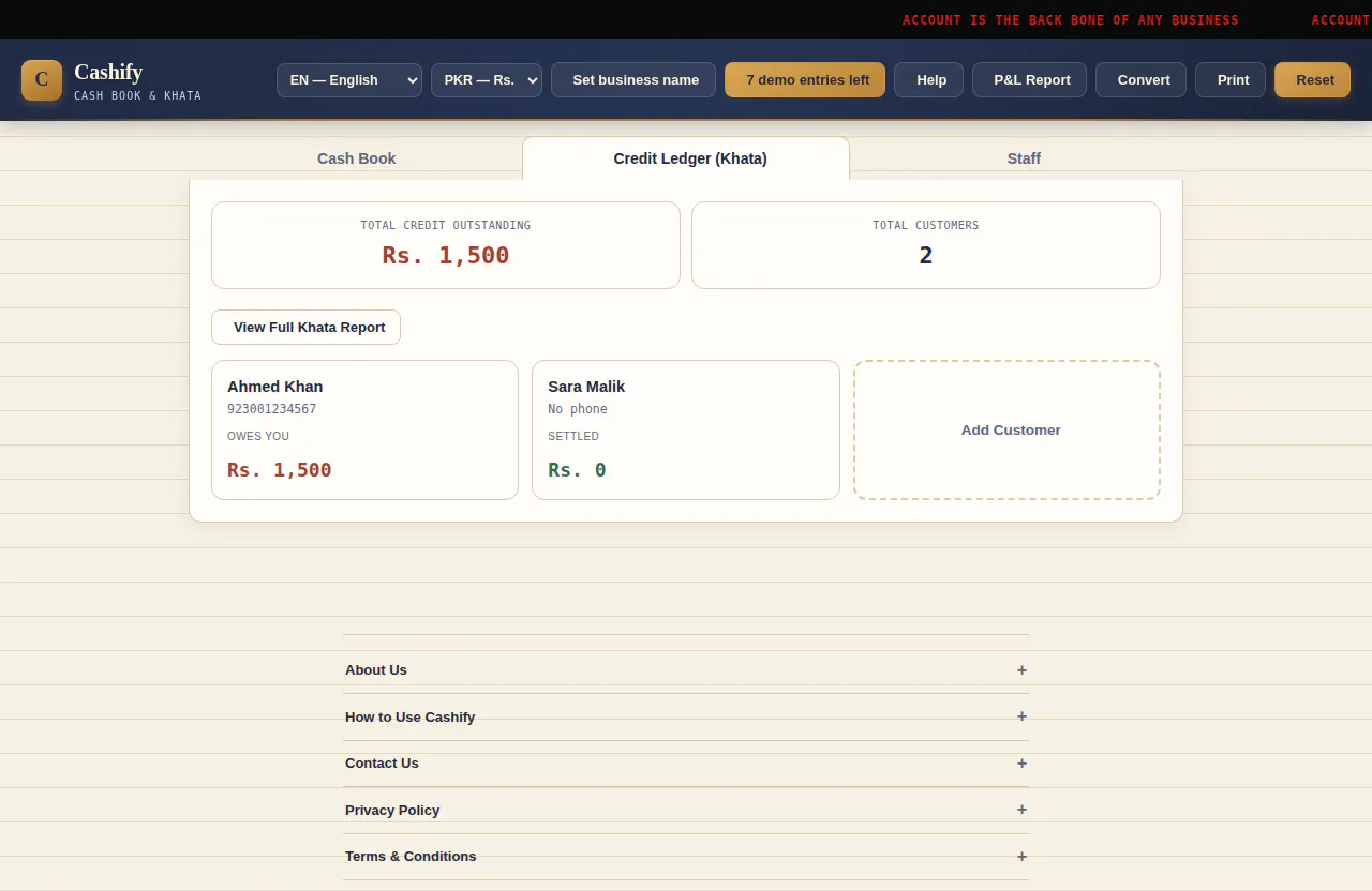 Cashify — Cash Book & Credit Ledger gallery image