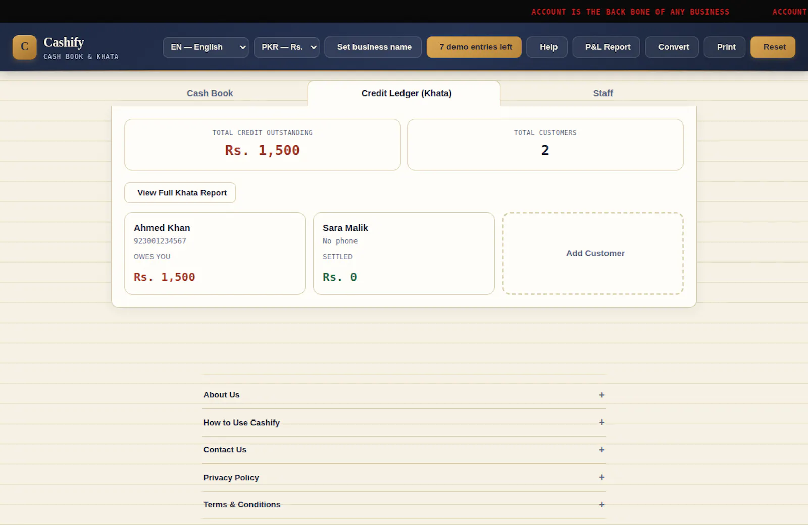 Cashify — Cash Book & Credit Ledger screenshot 3