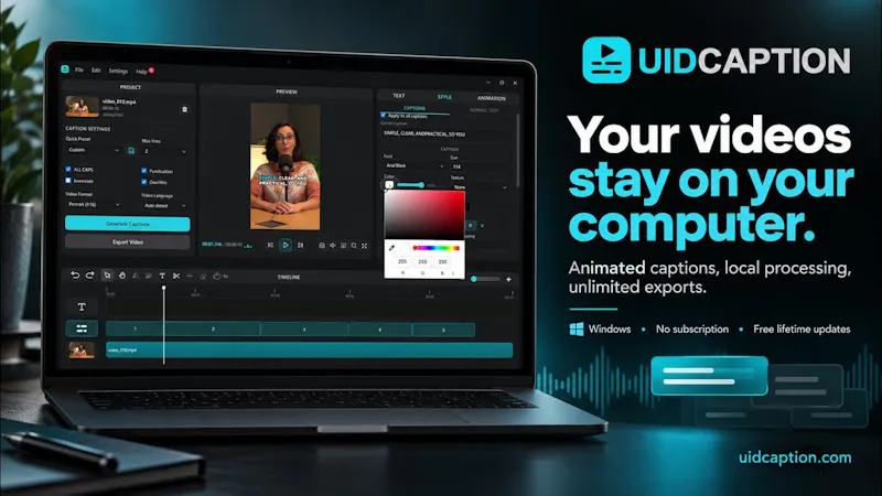 UIDCaption screenshot 1 (video preview)