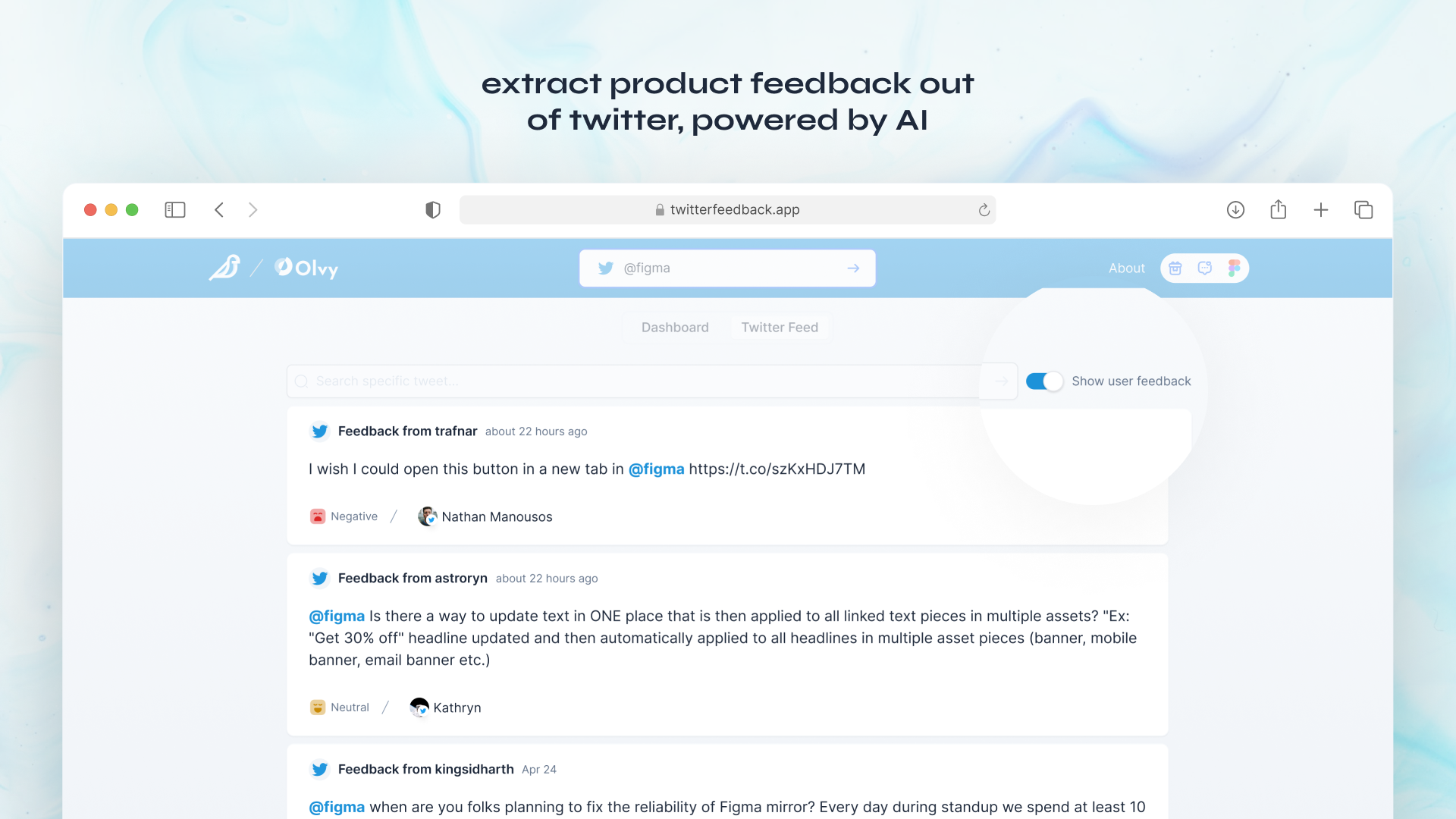 TwitterFeedback.app - Ontdek gratis gebruikersfeedback van Twitter media 3