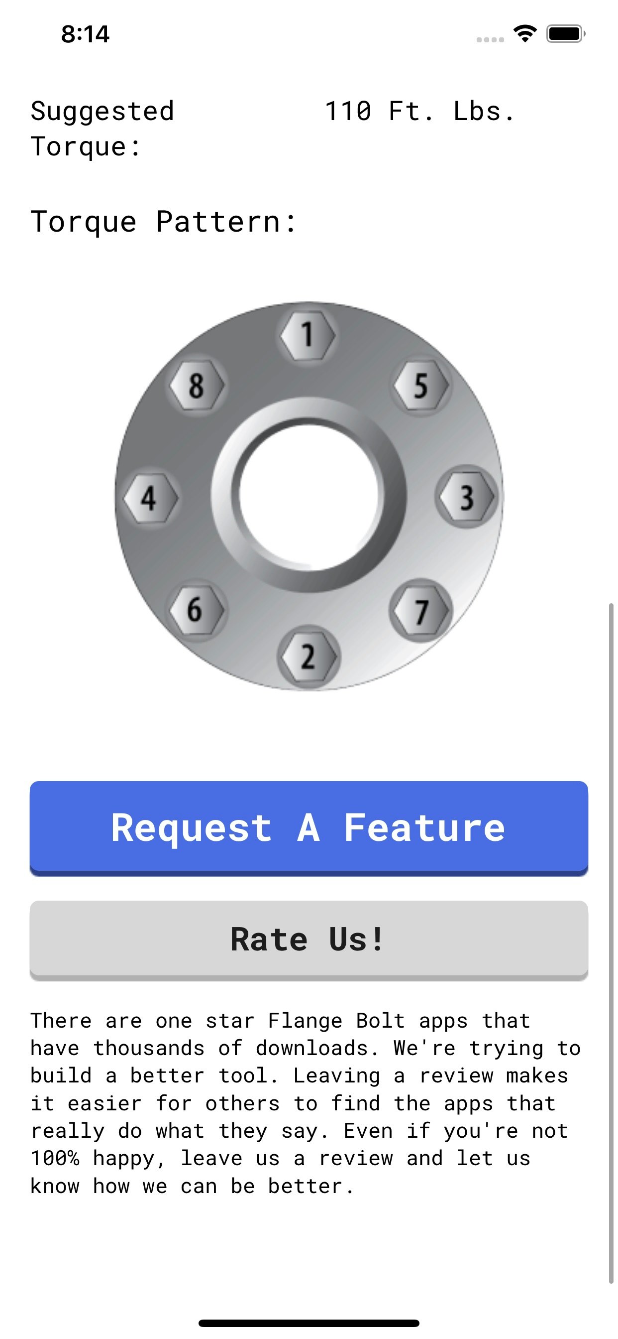 Flange Bolt Chart gallery image