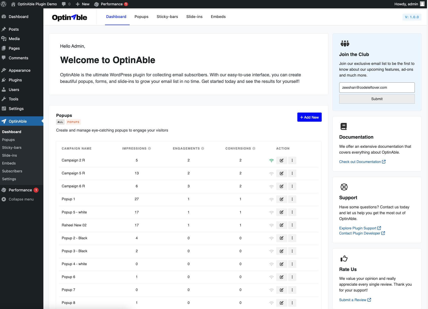 Plug -in WordPress optibile - Lancia bellissimi popup, slide-in e stickbar media 12
