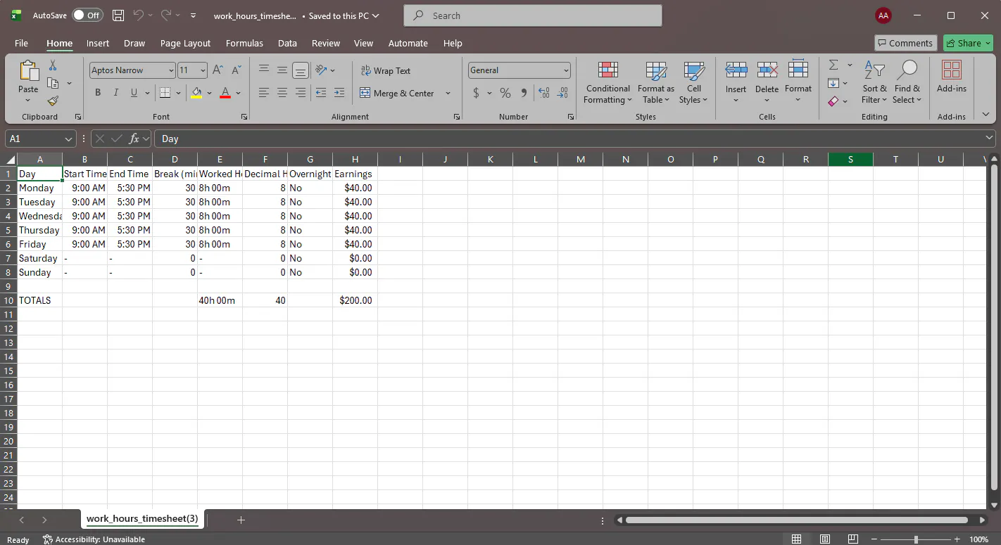 Calculate Work Hours gallery image