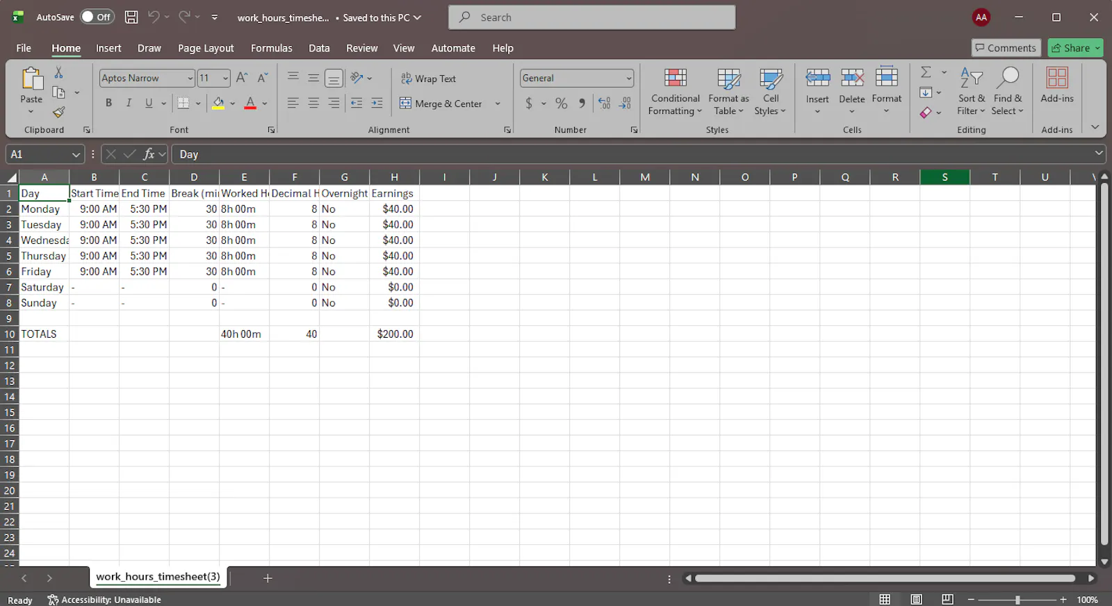 Calculate Work Hours screenshot 3