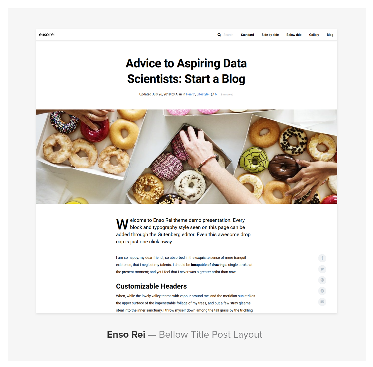 Enso Rei - Blogging WordPress Theme gallery image