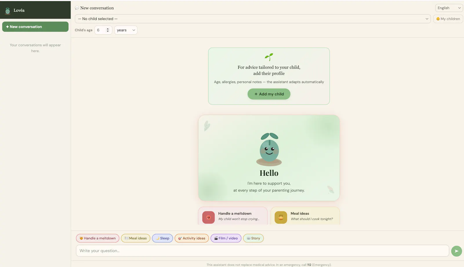 Lovéa — AI Parenting Assistant screenshot 1