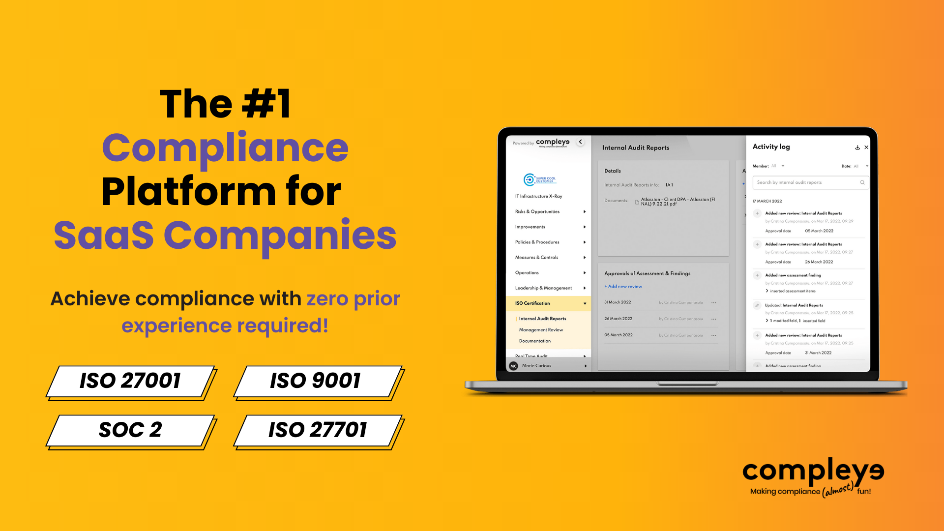 startuptile Compleye Online-We make compliance (almost) fun for SaaS companies