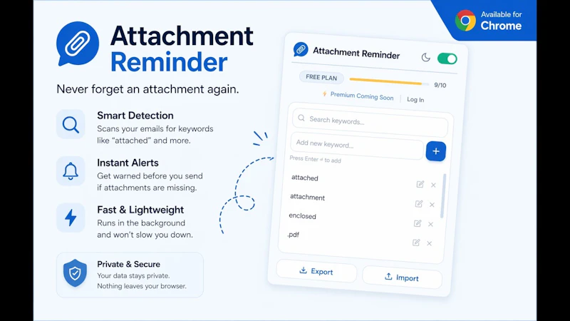 Attachment Reminder screenshot 1 (video preview)