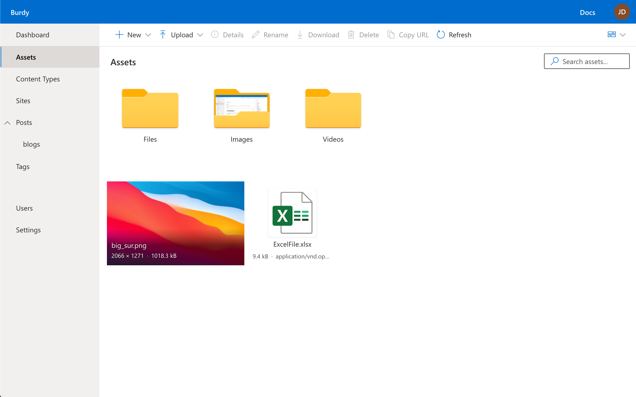 Burdy - Headless CMS gallery image