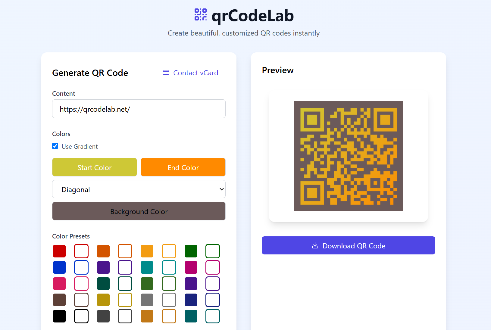 وسائط qrCodeLab.net - مولد رمز الاستجابة السريعة المجانية بألوان مخصصة 2