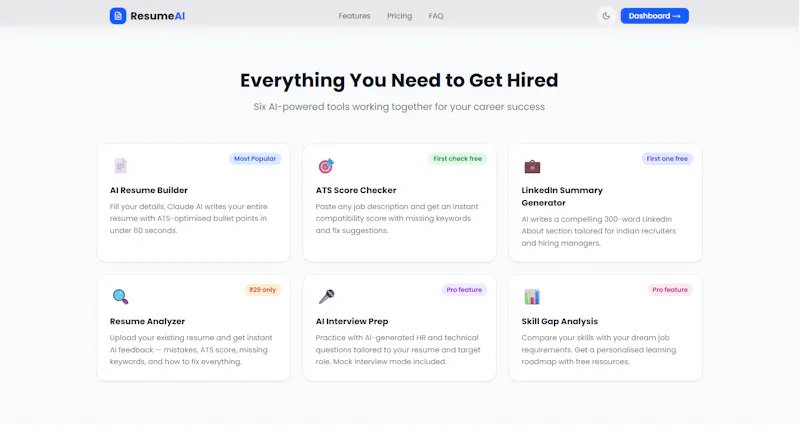 ResumeAI India screenshot 1