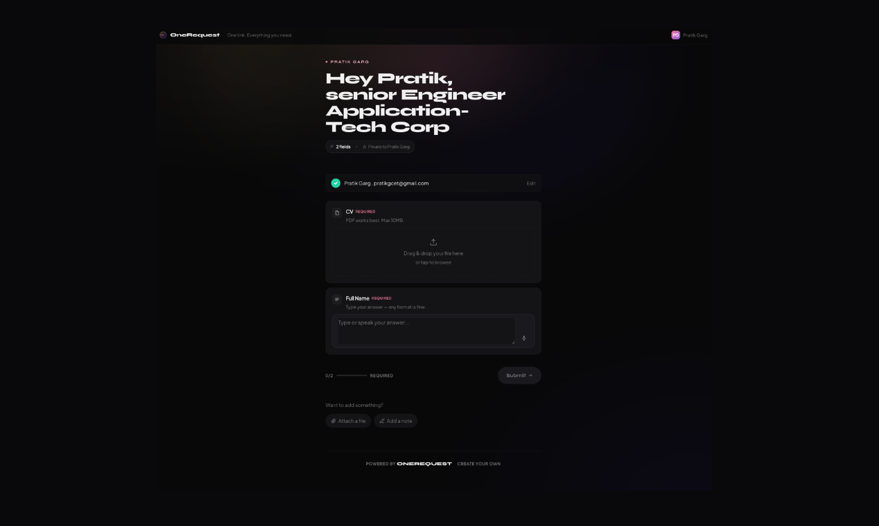 OneRequest gallery image