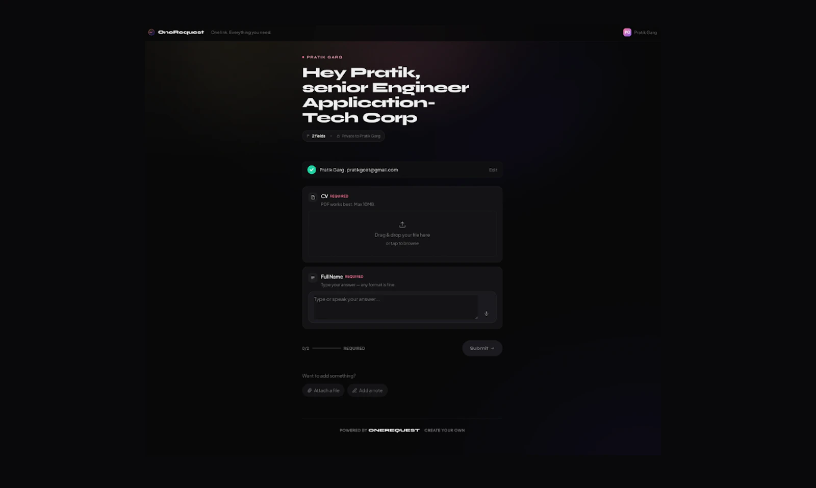 OneRequest screenshot 4