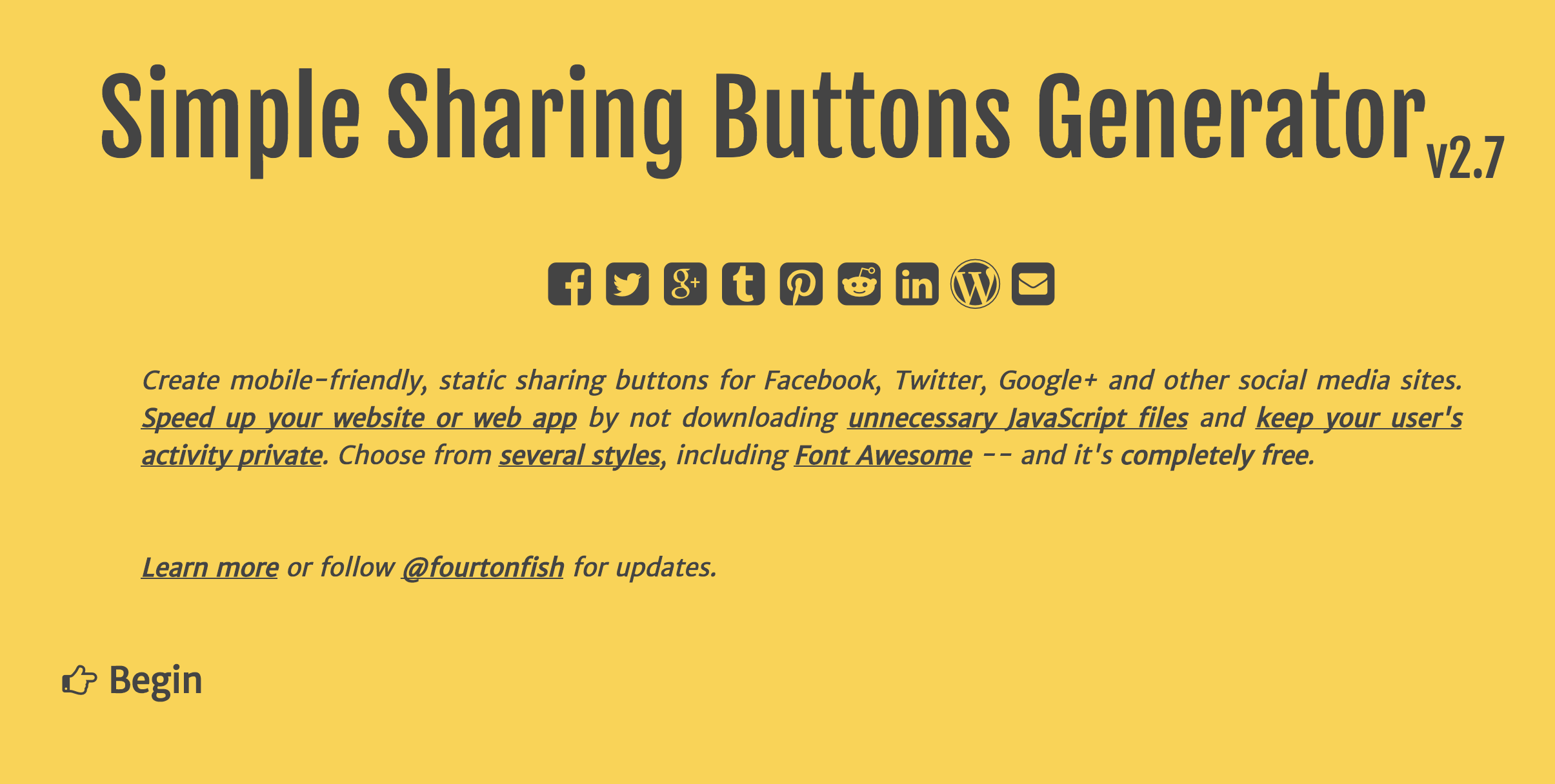 Simple Sharing Buttons Generator