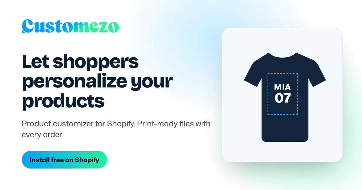 Customezo Product Customizer for Shopify gallery image